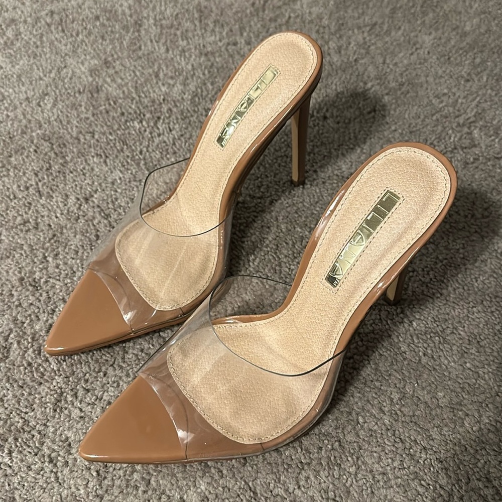 Clear Perspex mules